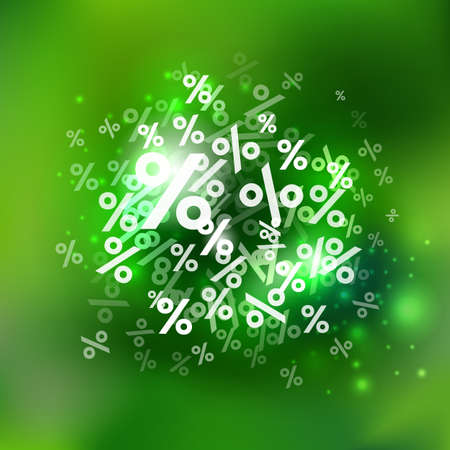 Vector abstract percent concept. Percentage illustration. Summer sale idea banner.のイラスト素材