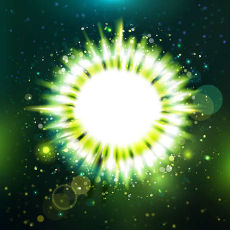 Futuristic unknowing star vector illustration. Abstract green banner. Medic element conceptのイラスト素材