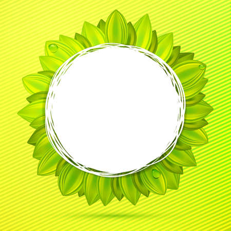 Green colors abstrcat floral label. Abstract vector award.のイラスト素材