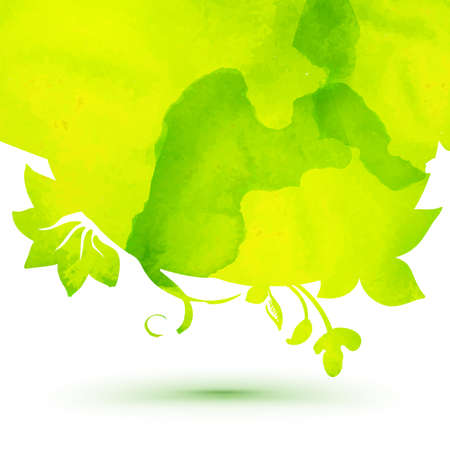 Watercolor ecology theme hand drawing background. Eco friendly vector concept.のイラスト素材