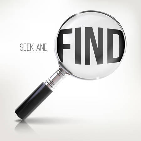 Realistic small magnifier with science message. のイラスト素材