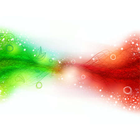 Green and red connection, drawing background with lines. のイラスト素材