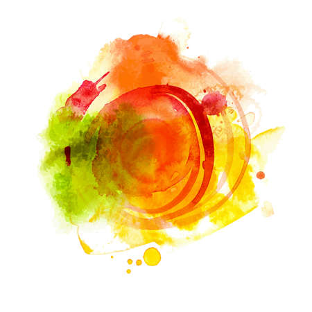 Watercolor splash banner with Enjoy life style message. Artistic background for Summer Design. Abstract illustration.のイラスト素材