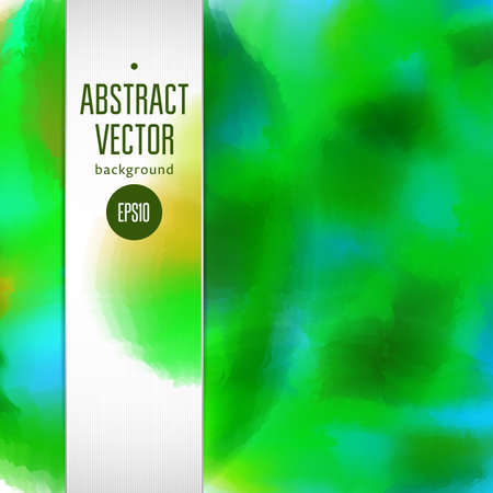 Digital watercolor vector page design with green colors. Artistic banner template.のイラスト素材