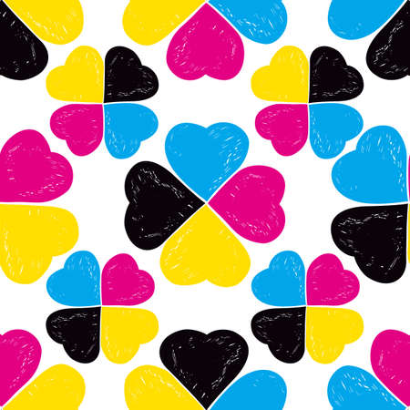 Print service with love seamless vector pattern