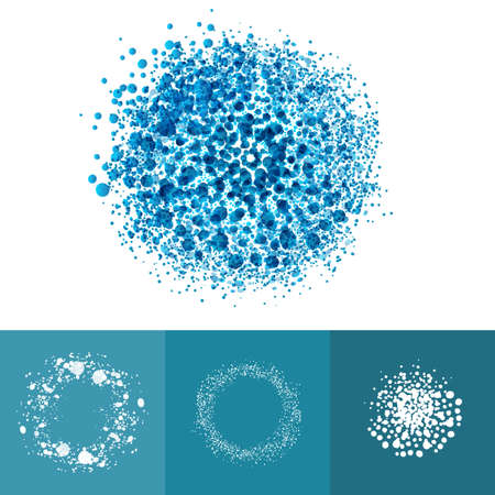 Medic technology  particles ring elements. Healthy dots abstract vector illustration. Air symbol set.のイラスト素材