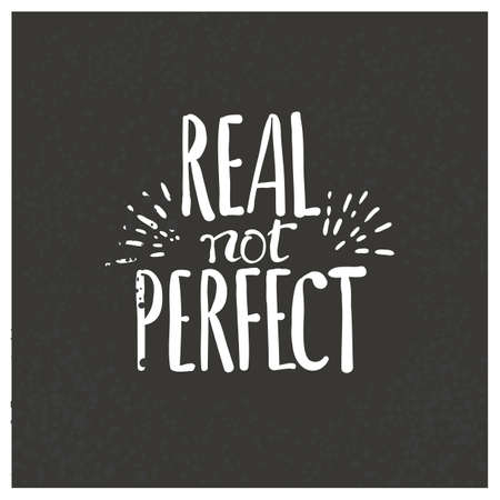 Real not perfect drawing lettering at blackboard. Vector life style banner. Sketched illustration.のイラスト素材