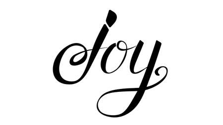 Joy lettering illustration. Vector life style banner. Sketched text quote illustration.のイラスト素材