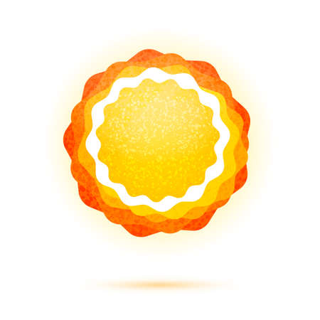 Vector sun symbol. Geometric circle Sun for touristic and weather design. のイラスト素材