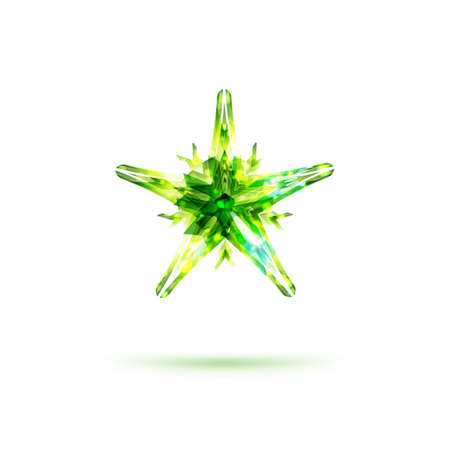 Eco energy, Green  five-pointed star.のイラスト素材