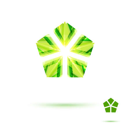 Corporate communication Icon Concept. Abstract elements together for  identity and eco friendly service design.のイラスト素材