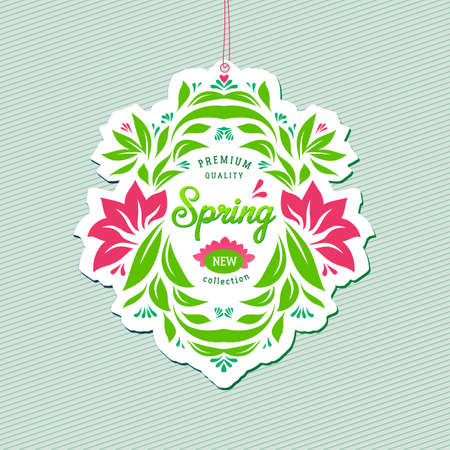 Premium quality floral frame with green leaves and flowers.のイラスト素材