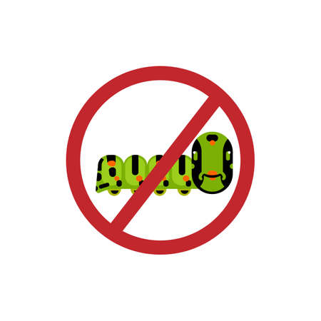 Caterpillar of the Maltese Swallowtail Butterfly eating fennel leaves. Abstract caterpillar flat design vector character.のイラスト素材