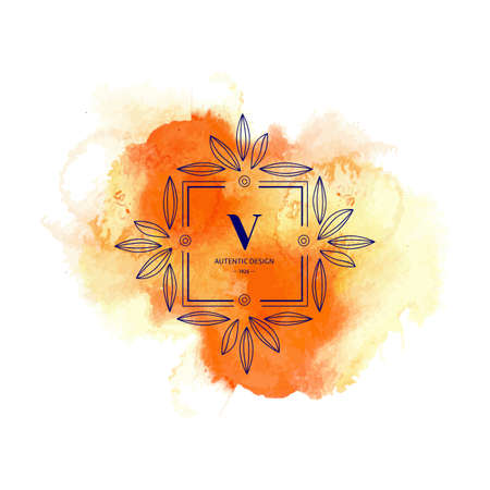 Flourishes calligraphic monogram emblem. Luxury elegant frame ornament line logo design vector illustration. Good for Royal sign, Restaurant, Boutique, Cafe, Hotel, Heraldic, Jewelry, Fashionのイラスト素材