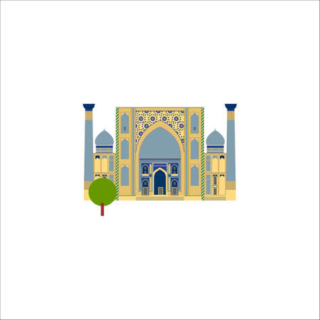 Muslim temple flat vector icon. Religios symbol of muslim landmark.のイラスト素材
