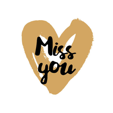 Miss you on golden heartのイラスト素材