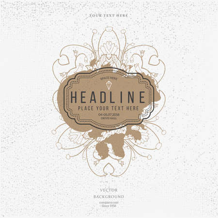 Splash floral labelのイラスト素材