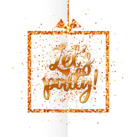 Lets party banner on whiteのイラスト素材