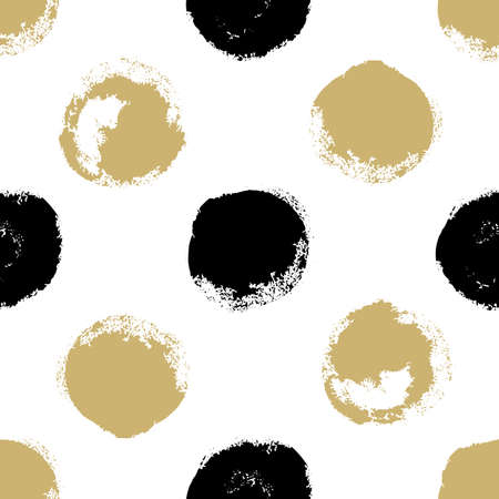 Decorative seamless pattern with brush drawn circlesのイラスト素材