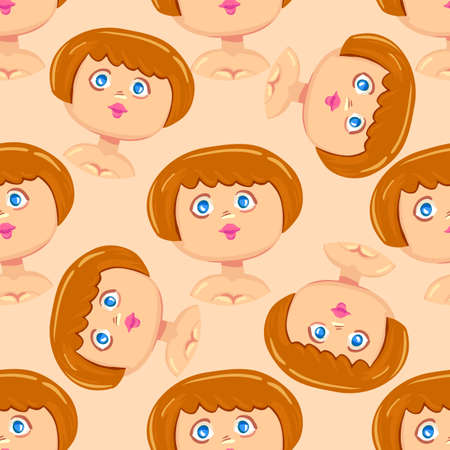 Seamless pattern of Woman avatarのイラスト素材