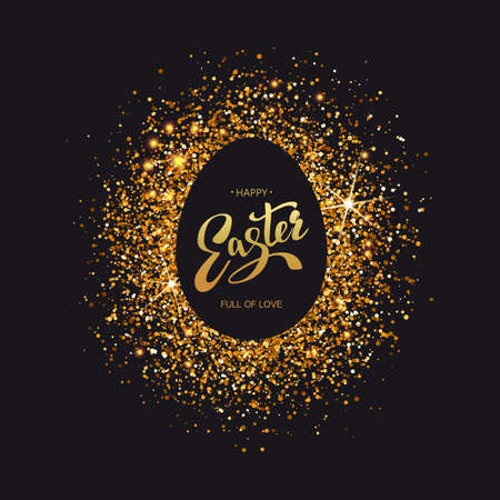 Easter symbol on luxury black backgroundのイラスト素材