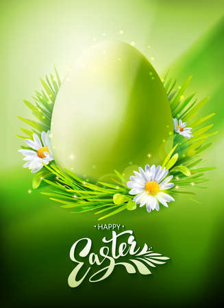 Green Easter Egg Hunt posterのイラスト素材