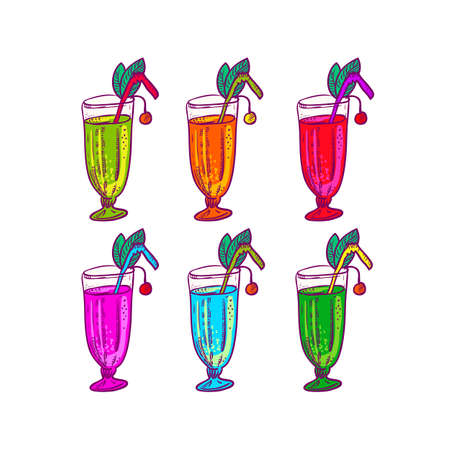 Smoothie coctailsのイラスト素材
