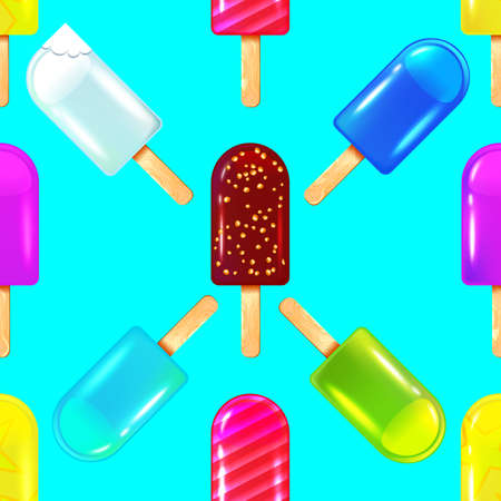 Seamless pattern with ice cream