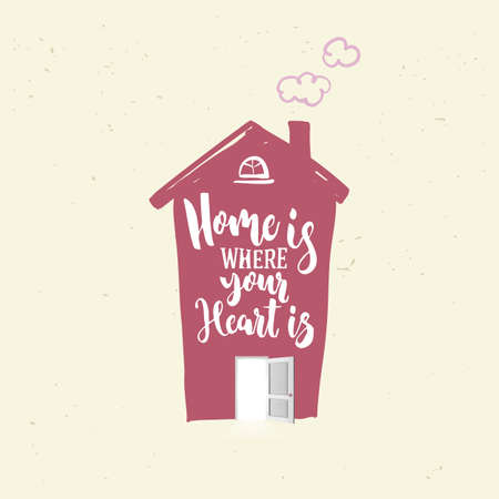 House icon with open door and chimneyのイラスト素材