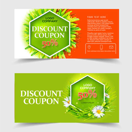Spring and summer sale couponsのイラスト素材