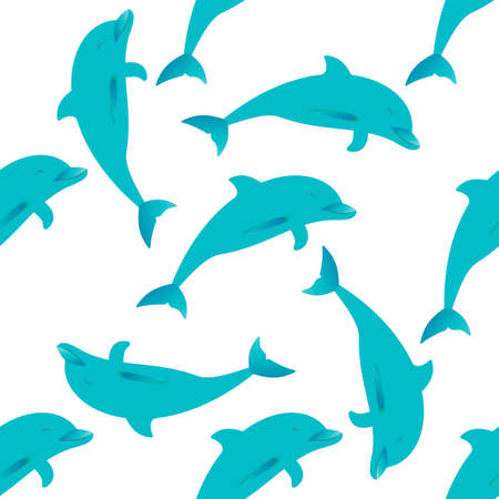 Seamless pattern with dolphinsのイラスト素材