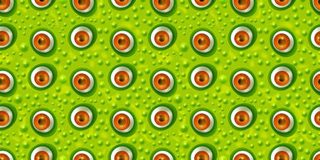 Abstract green monster eye seamless patternのイラスト素材