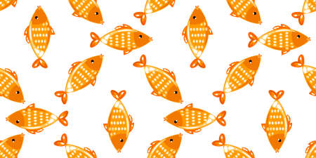 Yellow fish seamless patternのイラスト素材