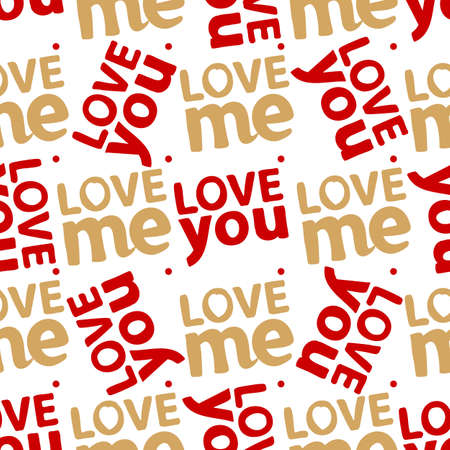 Love you me abstract seamless patternのイラスト素材