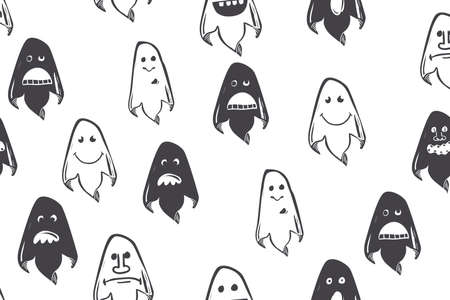 Seamless pattern of ghostsのイラスト素材