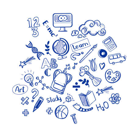 Vector Illustration of education doodlesのイラスト素材