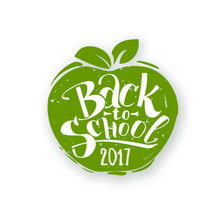 Back to school on apple shapeのイラスト素材