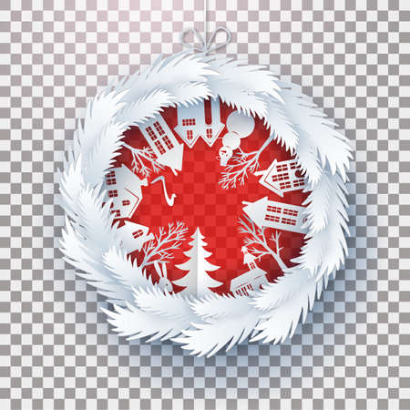 Christmas decorated ball on transparentのイラスト素材