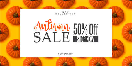 Autumn sale with pumpkinsのイラスト素材