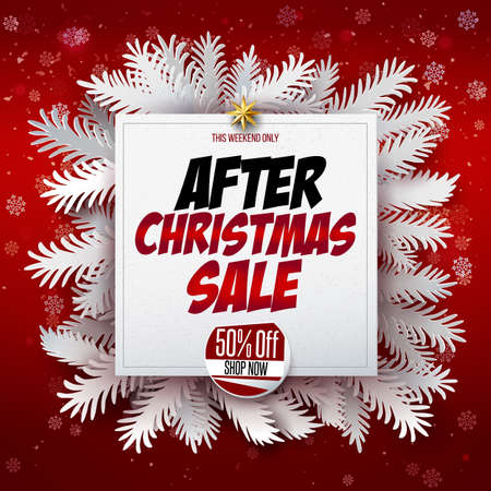 After Christmas sale posterのイラスト素材