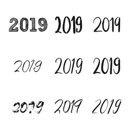 Typography year numbersのイラスト素材
