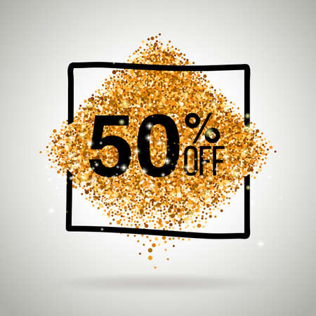 Gold sale fifty percentのイラスト素材