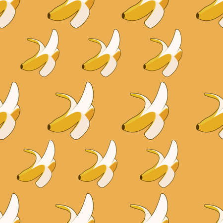 banana ensete musa plantain soni seamless pattern background design for fabric, background, cover, wallのイラスト素材