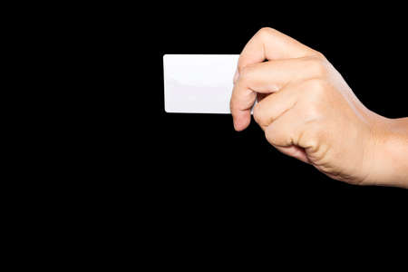 business man showing business card , business idea conceptの写真素材