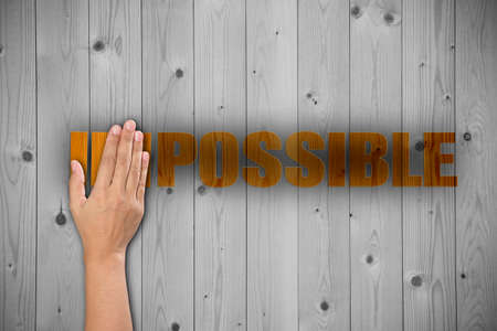 impossible text on wooden wall , wood texture. background old panels.  Floor surfaceの写真素材