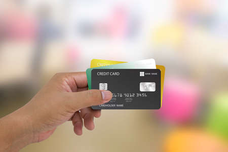 Hand holding credit cardのeditorial素材