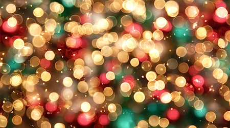 Abstract background showing blurred colorful christmas lights forming a festive bokeh pattern, ideal...