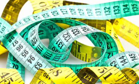 Two tapes for measurements to measure your body or clothingの写真素材