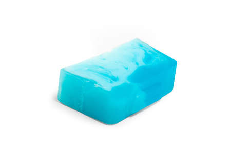 blue soap isolated on a white backgroundの写真素材