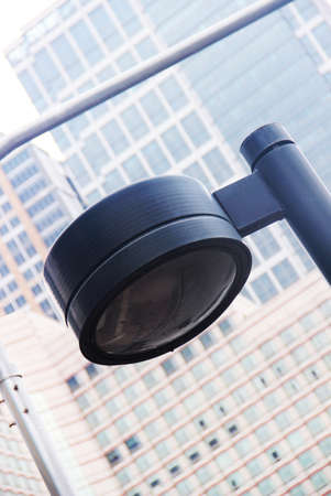 Lantern and skyscrapers in the cityの写真素材